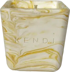 Gold marble square candle by Kendi