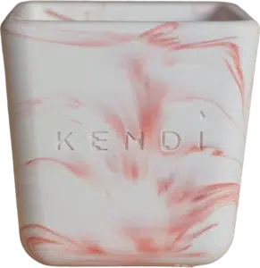 Terracotta marble square candle by Kendi