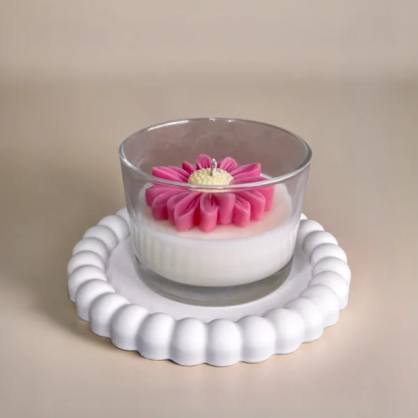Ljus med Blomma 100g