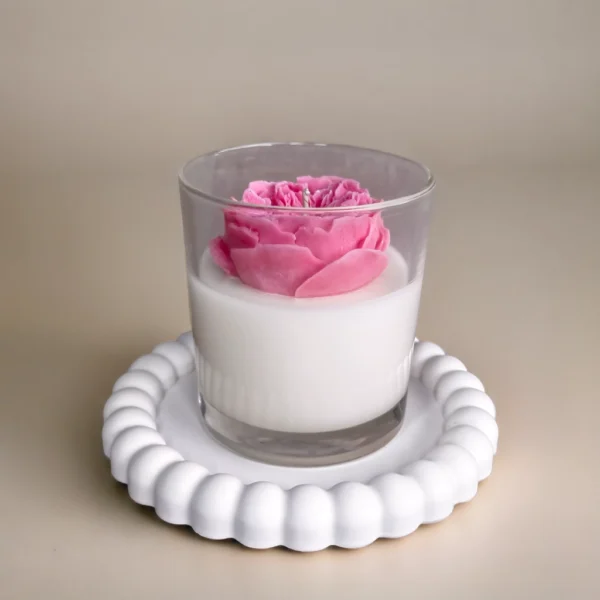 Ljus med Blomma 150g